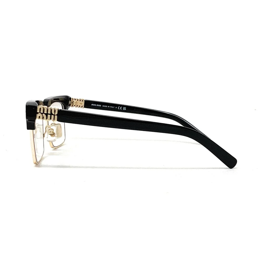 MIU MIU MU 10ZS 1AB-08N Black Square Eyewear Clear Blue-Light Lenses 54-17-140